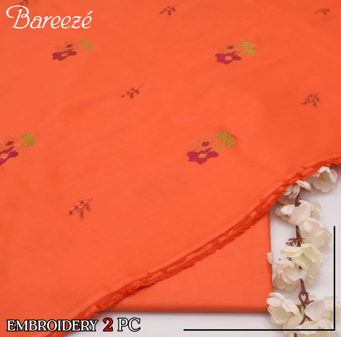 BAREEZE PURE LAWN 2PC EMBROIDERED