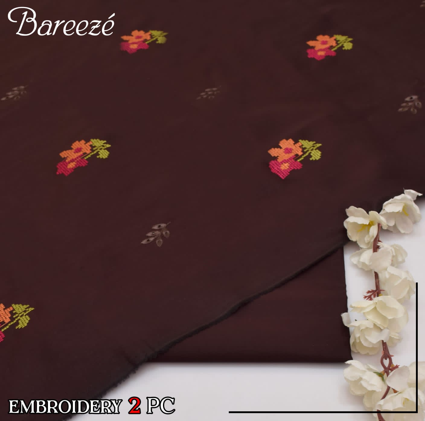 BAREEZE PURE LAWN 2PC EMBROIDERED