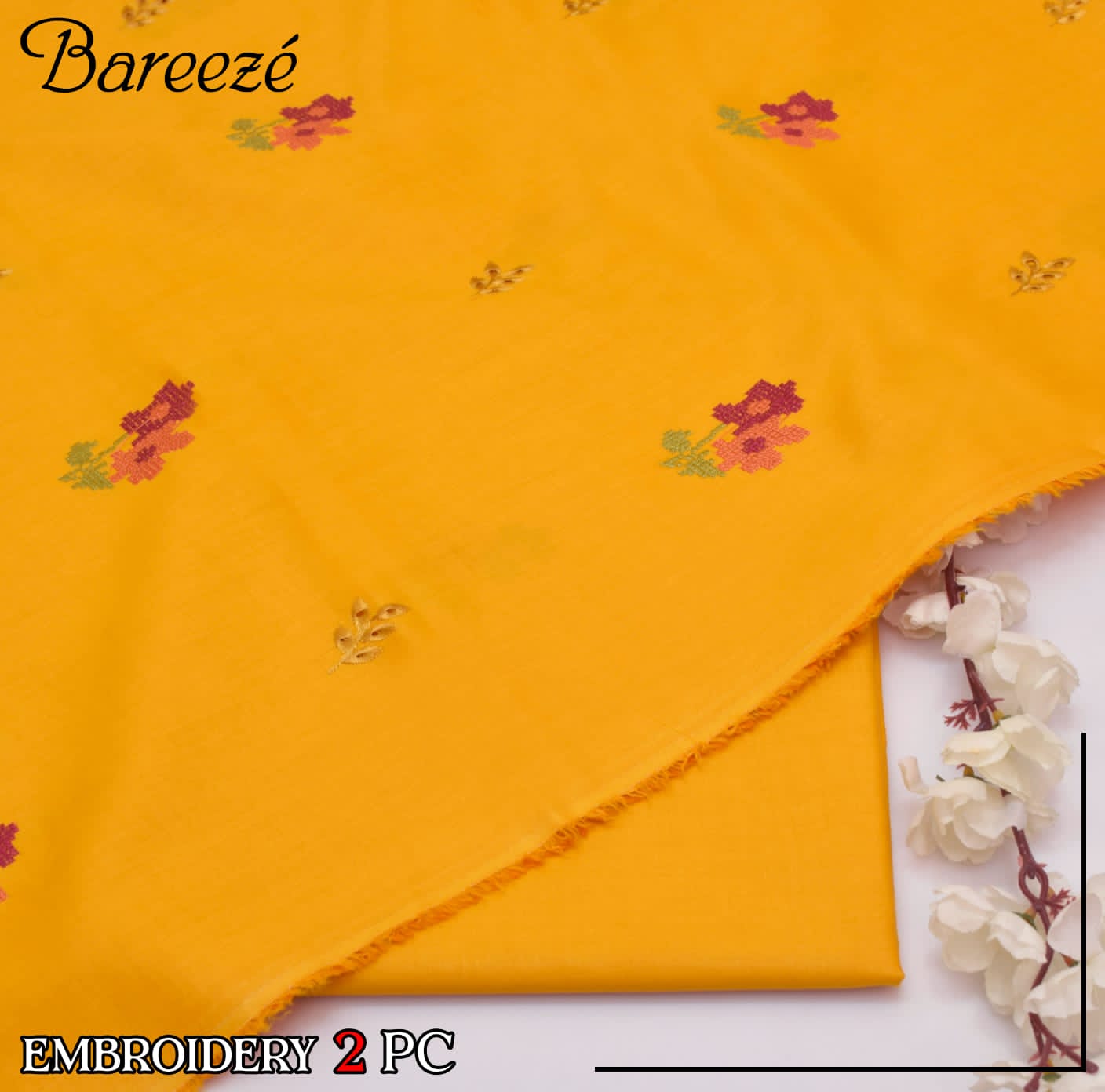 BAREEZE PURE LAWN 2PC EMBROIDERED