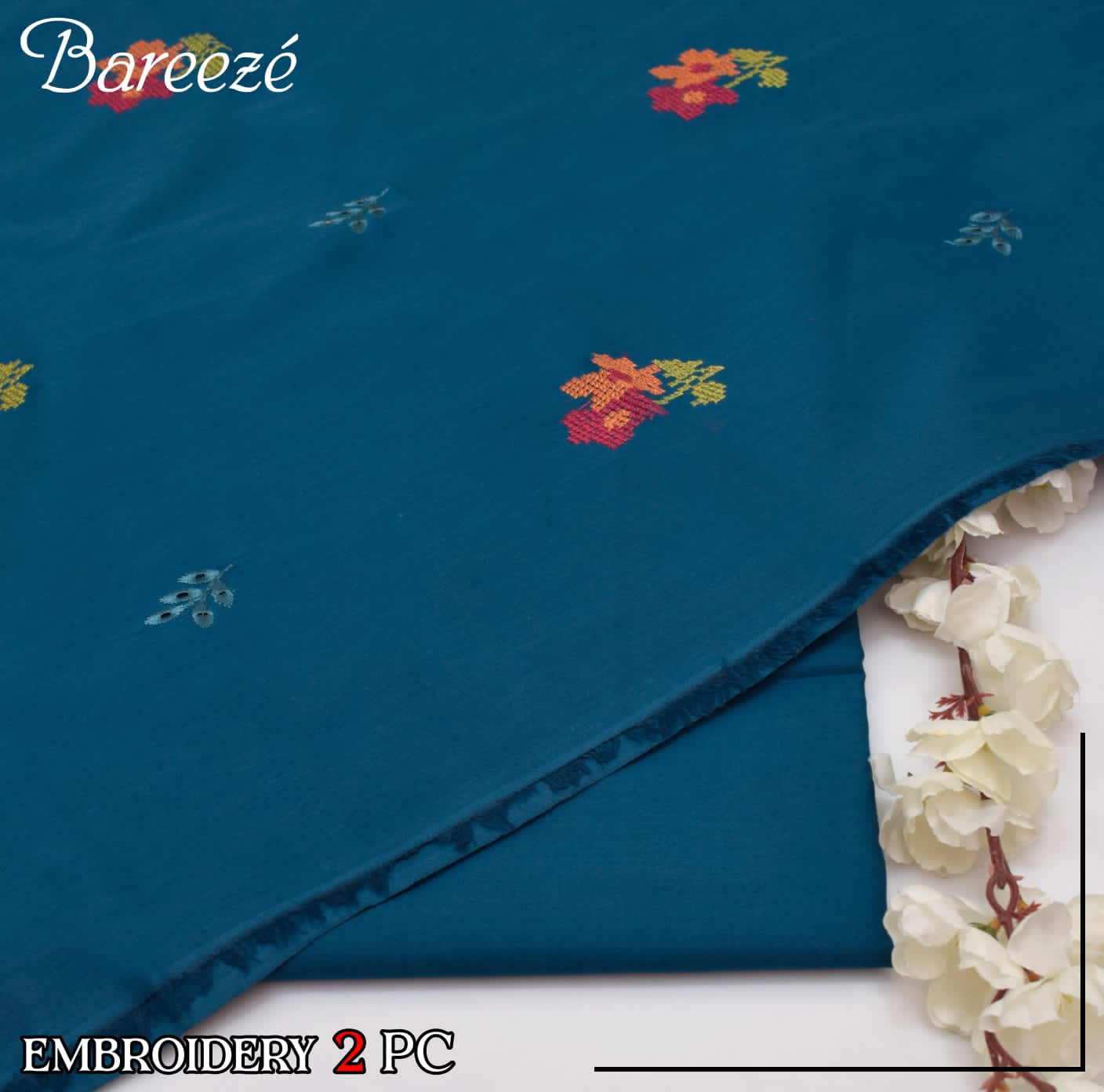 BAREEZE PURE LAWN 2PC EMBROIDERED